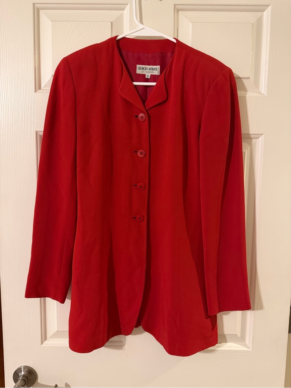 Vintage Giorgio Armani Women’s Red Button-Front Jacket - size 4